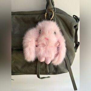 Plush Bunny keychain•bag charm• bag accessory• pink